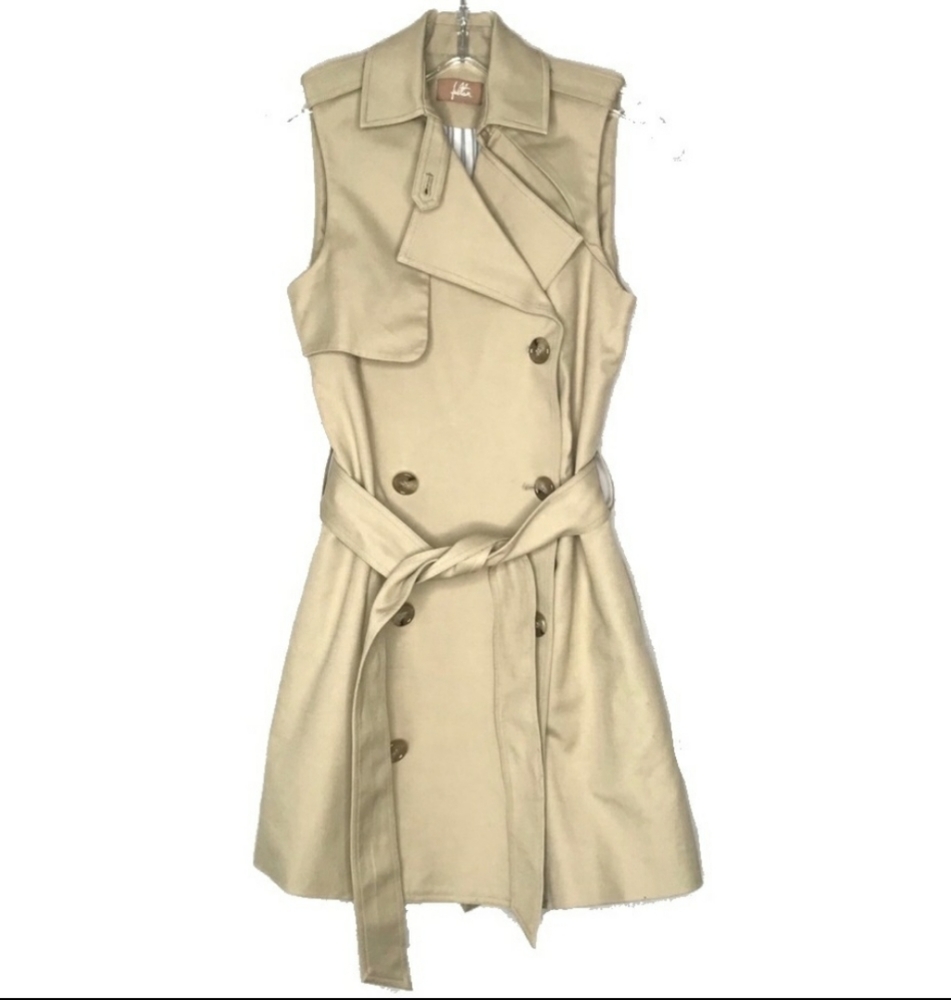 Fulton Petite Khaki Belted Trench Vest Intermix P